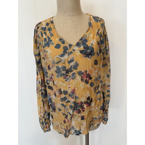 Zac & Rachel Tops - Zac & Rachel Blouse Womens Large Floral Long Sleeve Pullover Lightweight Top
